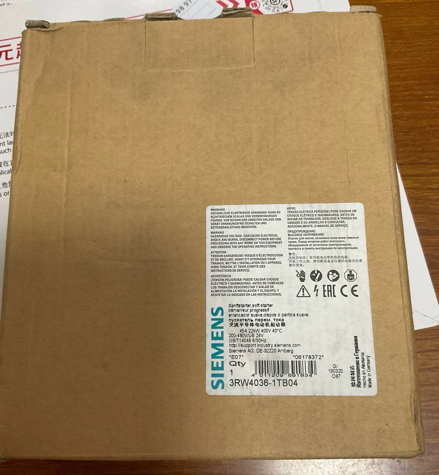 Zupełnie nowy, oryginalny, bezpośrednio z fabryki Siemens 3RW4036-1TB04 Soft Starter SIRIUS SOFT STARTER