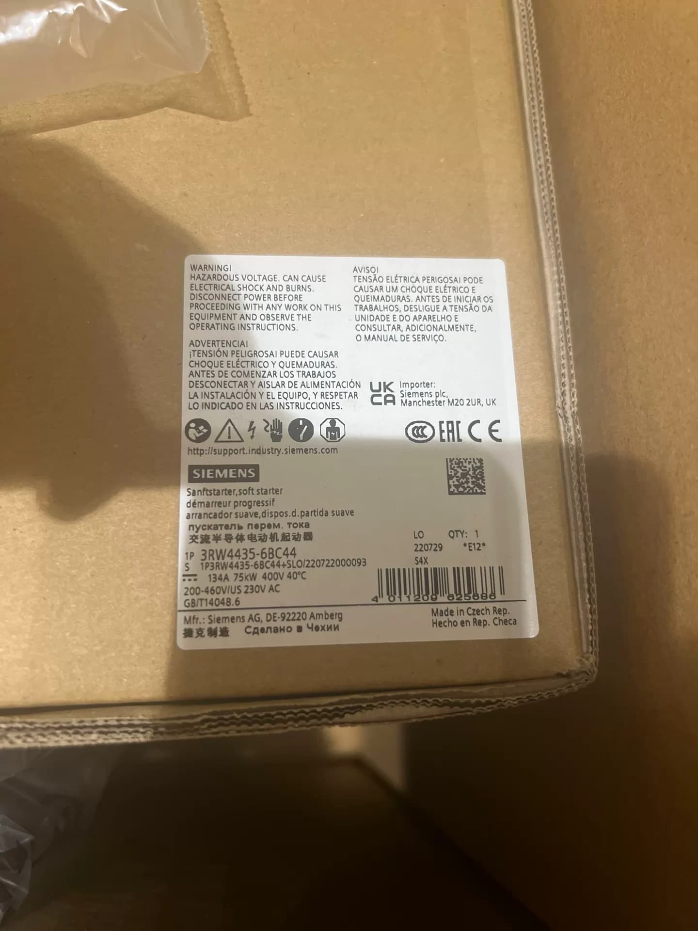 Zupełnie nowy, oryginalny, fabryczny softstarter Siemens 3RW4435-6BC44 SIRIUS SOFT STARTER