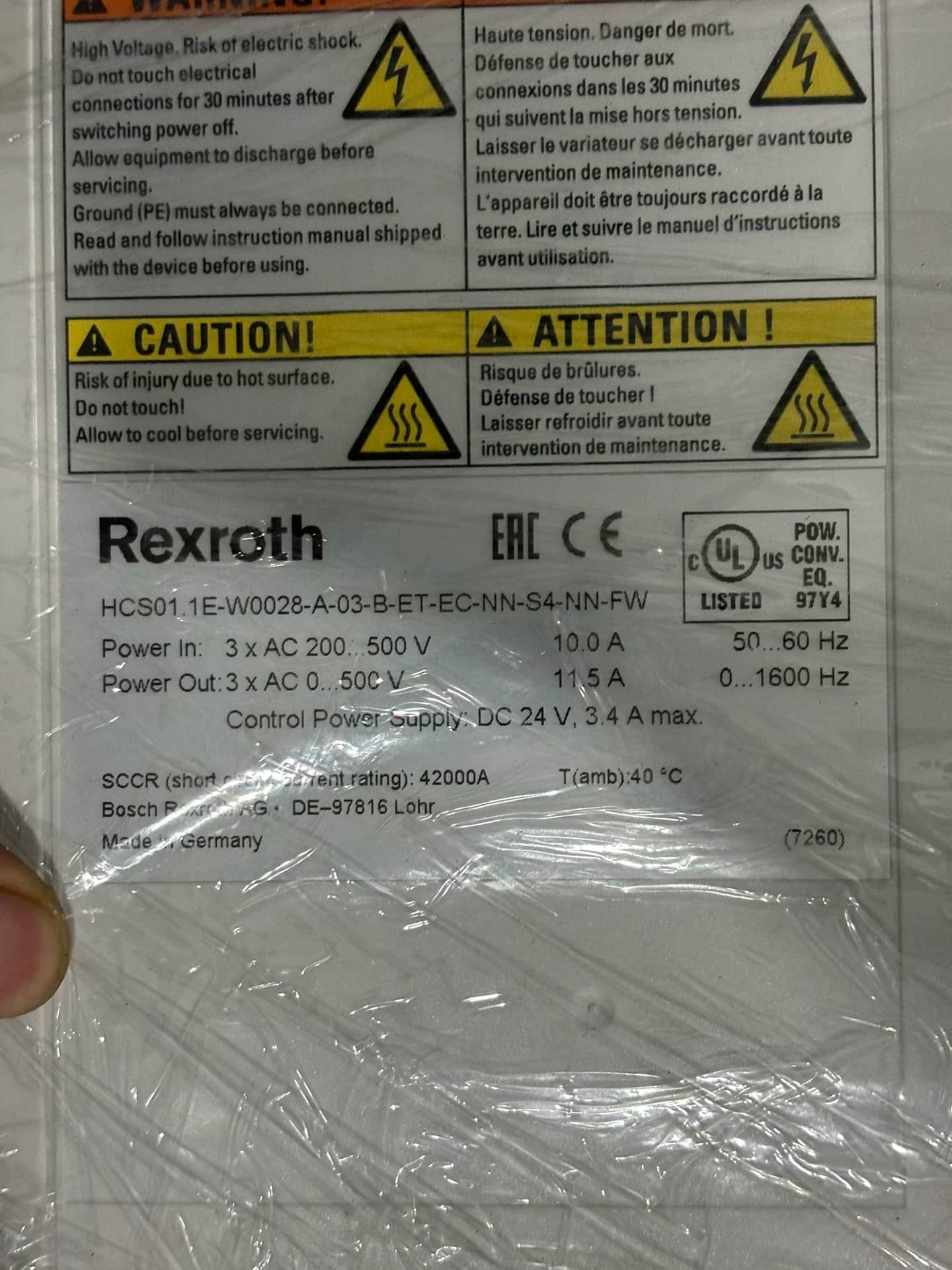 Zupełnie nowy oryginalny serwonapęd Bosch Rexroth HCS01.1E-W0028-A-03-B-ET-EC-NN-S4-NN-FW serwosilnik szybka wysyłka